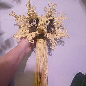 Macrame Yellow Flowers Wall Decor